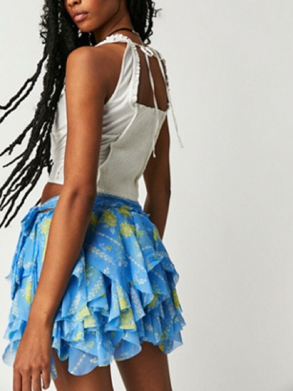 free people Bali Made You Look Mini Skirt Color Cornflower Combo
Size US 2